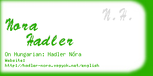 nora hadler business card